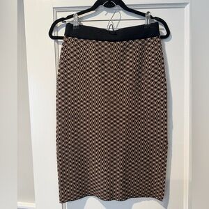 Truth by Republic Elegant Black and Camel Tan Patterned Women's Jacquard Skirt